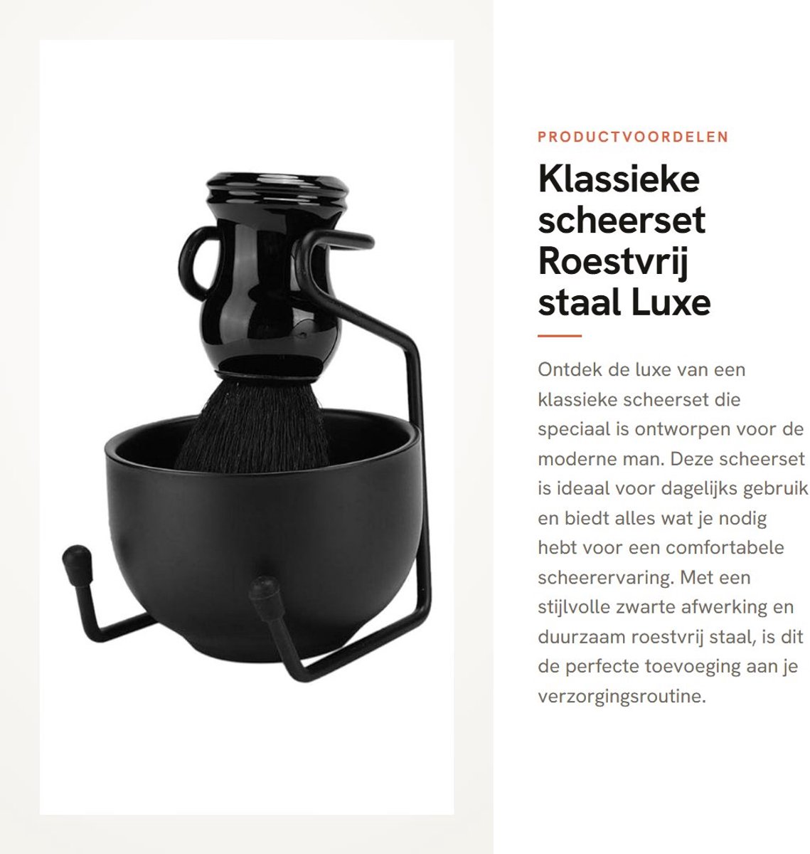 Dailygoods- Scheerset Heren - 3-in-1 Houder - Roestvrij Staal - Scheerkom - Scheerkwast - Duurzaam en Luxe Ontwerp - Scheerkit