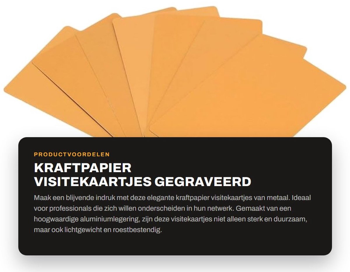 Dailygoods- Bezoeknaamkaarten 50 stuks - Aluminiumlegering - Hoogwaardig - Sterk en duurzaam - Glad en plat - Niet giftig - Visitekaartjes