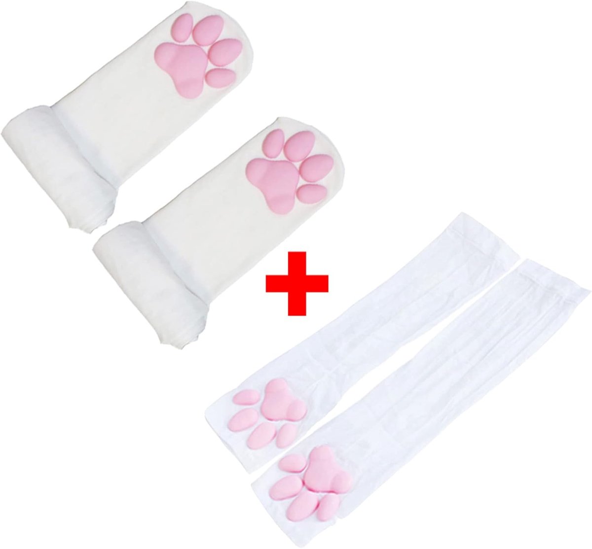Kattenpoot Kousen - Dierenpoot Sokken - Cosplay en Feest - 3D Ontwerp - One Size - Roze