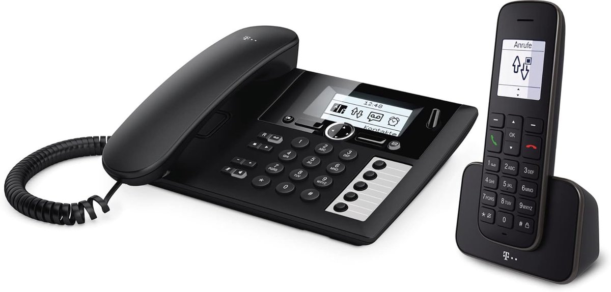 Tafeltelefoon met handset - Draadloze telefoon - Thuis bellen - Groot verlicht display - 245 uur standby - Zwart