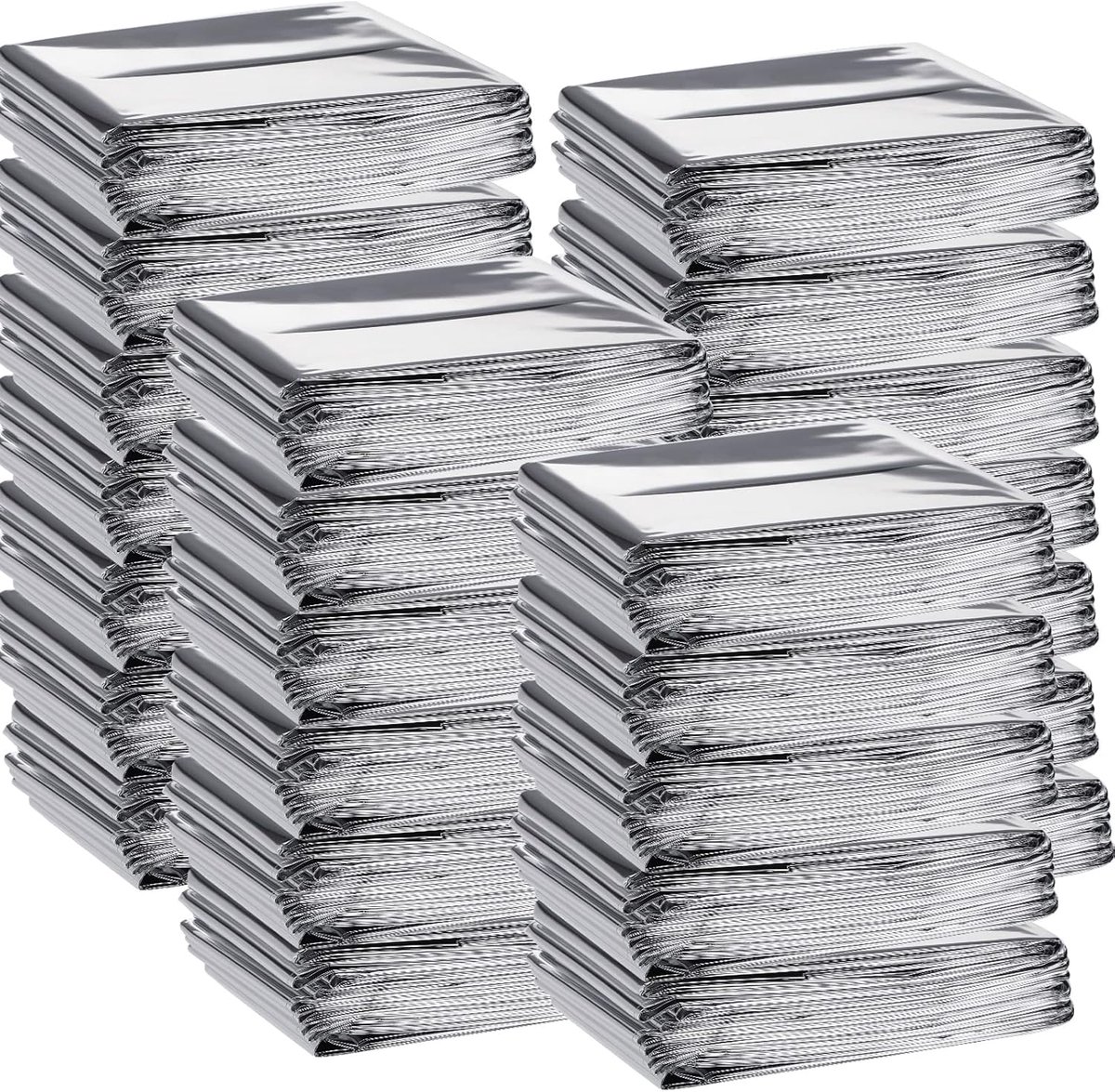 Nooddekens - Survivaldekens ruimtedekens - Buiten kamperen - Waterdicht winddicht - 100 stuks - Zilver