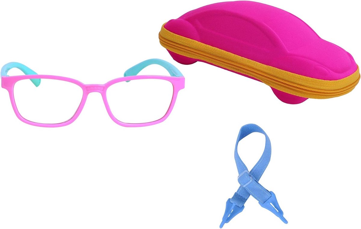 Kinderbril blauw licht - Computerbril kinderen - Schermtijd bescherming - UV blokkering verstelbaar - 12 cm breed - Blauw
