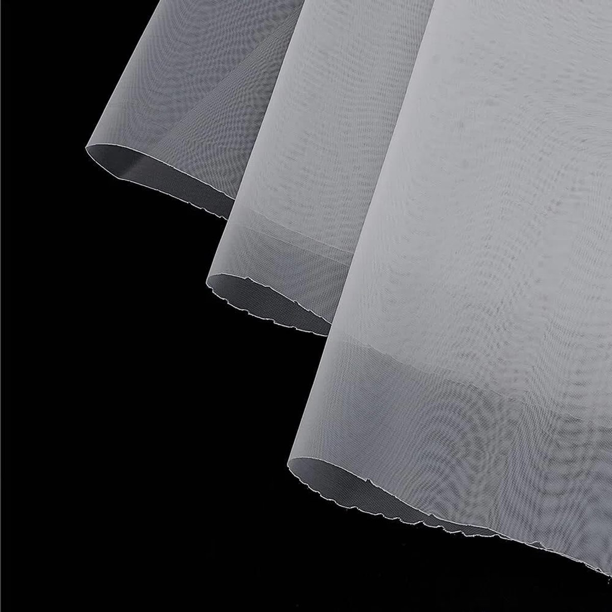 Dailygoods - Zeefdruk Mesh Stof 5,5 Yards - 100 cm Breed, Wit Nylon