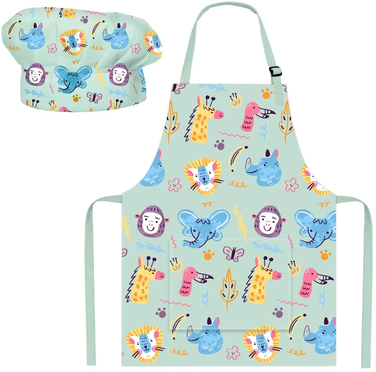 Dailygoods- Kinderschort Personaliseerbaar - Keukenschort - Schort Kind - Schort Kinderen - Polyester/Katoen - Voor School/Tuin/Knutselen