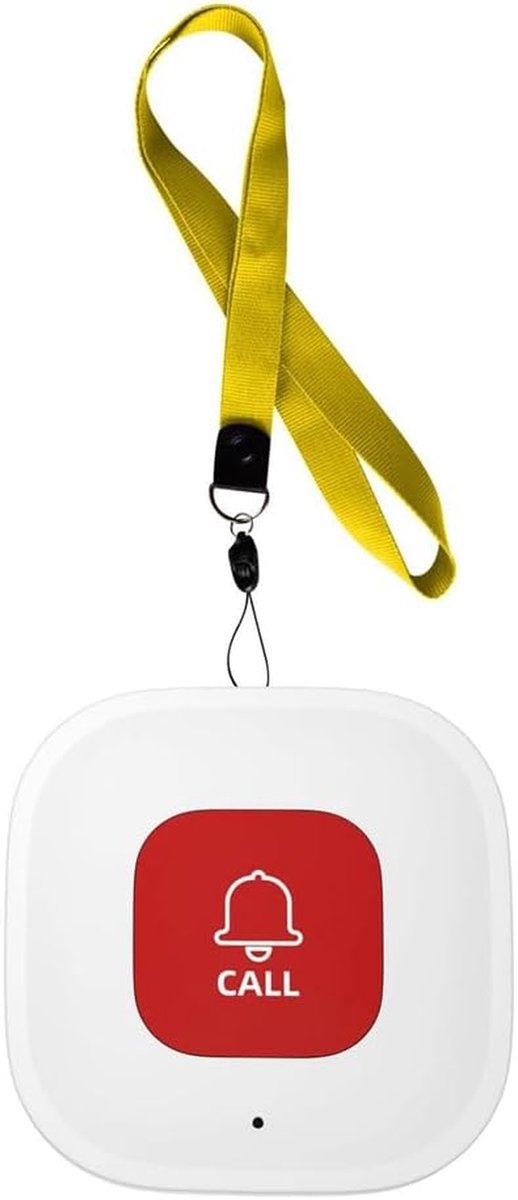 Noodknop Zender - Hulp Alarm - Oudere Hulp - App Meldingen - 1 Stuk - Wit Rood