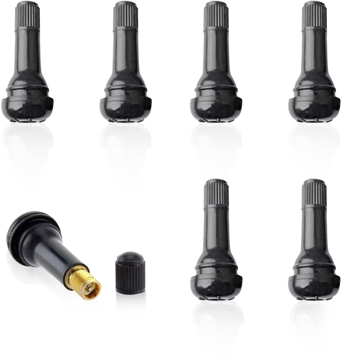 Dailygoods- Bandenventiel 7 Stuks - Zwart Rubber - Duurzaam - Eenvoudig te Installeren - Geschikt voor Auto/Fiets - Betrouwbare Afdichting - Ventiel