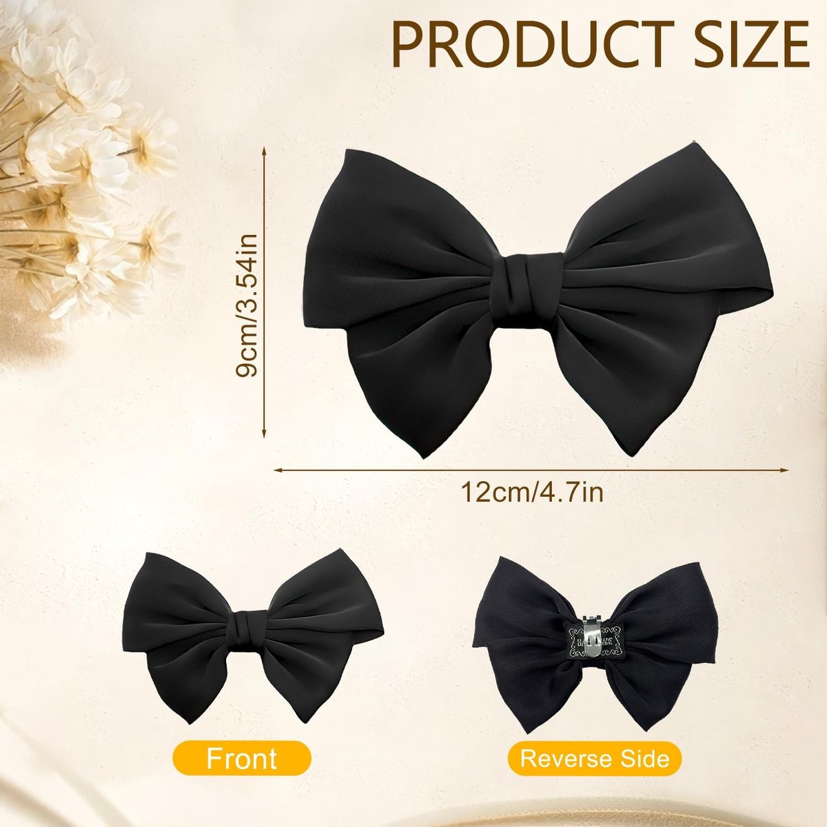 Dailygoods- Schoenclips Zwarte Strikvorm - Afneembare Schoenaccessoire - Herbruikbare Schoengespen - Decoratieve Schoenclips - Geschikt voor Ballerina's/Laarzen/Sandalen - Hoogwaardige Stof/Roestvrij Staal