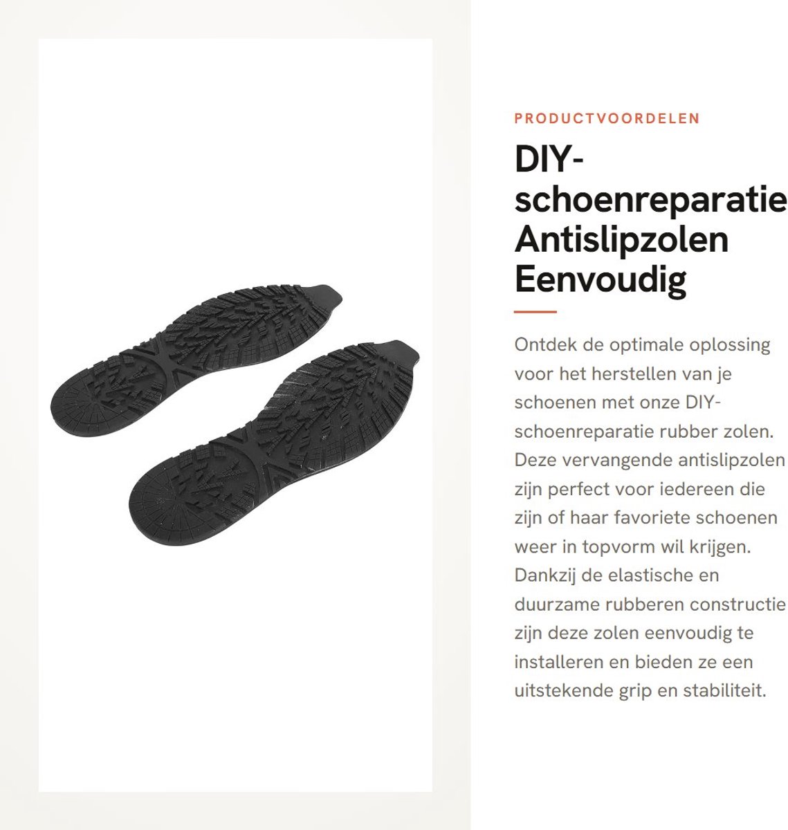 Dailygoods- Antislipzolen Duurzaam - Rubber Vervangzolen - Snijbaar - Eenvoudig Te Installeren - Antislip Effect - Elastisch Materiaal - Schoenzolen