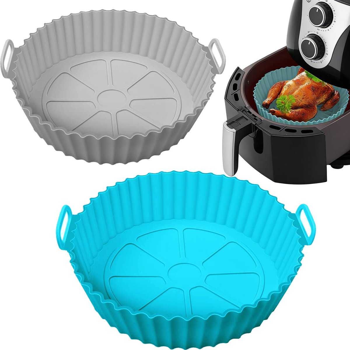 Dailygoods- Siliconen Liners Herbruikbaar - 2 Pack - Vervanging voor Perkamentpapier - Keukenaccessoires - Compatibel met Ninja/Tower/COSORI - Duurzaam Materiaal - Luchtfriteuse Pan
