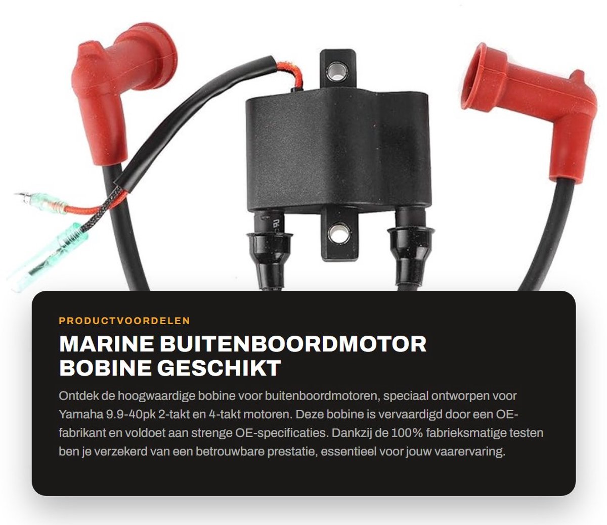 Dailygoods- Bobine Buitenboordmotor 9.9-40pk - 2-takt/4-takt - Hoogwaardig Rubber/ABS - Duurzaam/Reliabel - 100% Fabrieksgetest - Verbeterde Verbrandingsefficiëntie