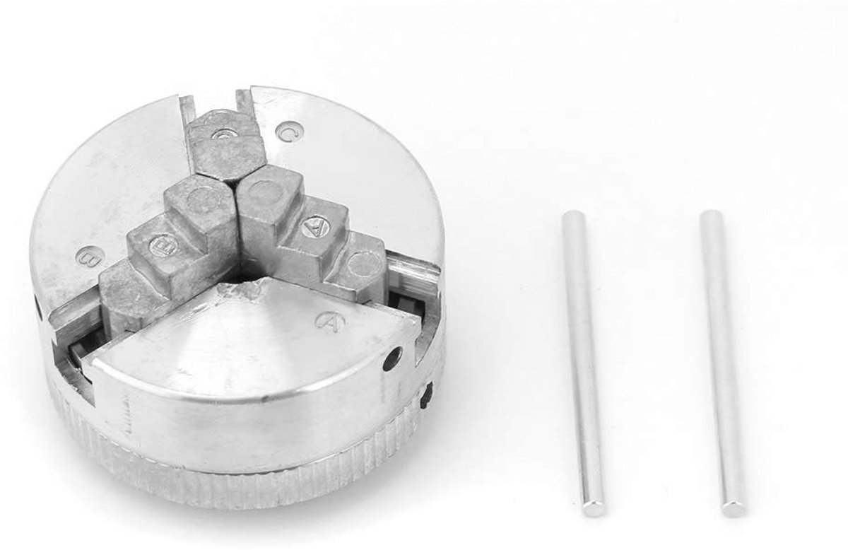 Dailygoods- Draaibank Mini - 3-Klauwen Boorkopklem - Zinklegering - Maximale openingsgrootte 45mm - Minimale openingsgrootte 2mm - Slijtvast en corrosiebestendig - Boorkop