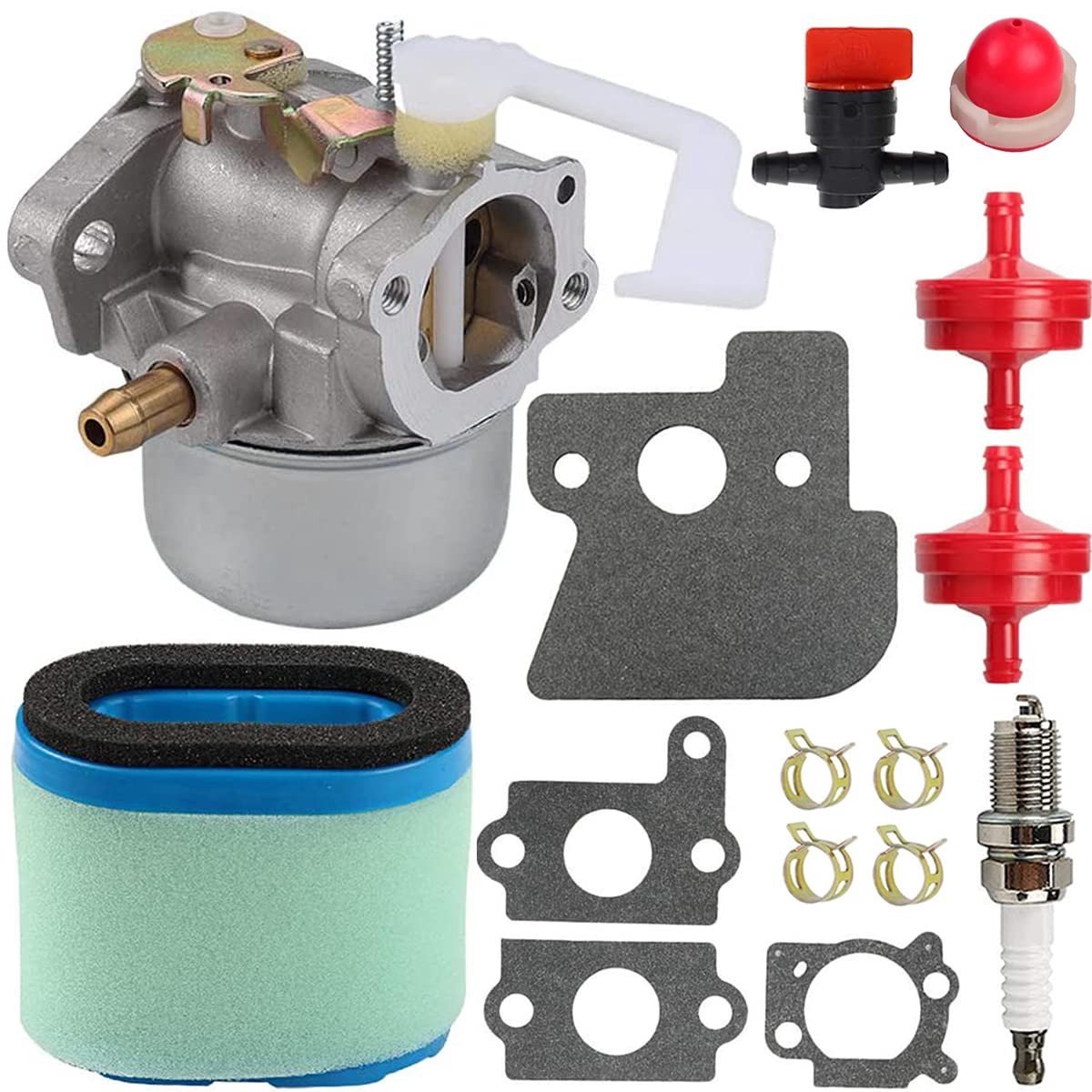 Dailygoods- Carburateur vervanging voor Briggs & Stratton - Carburateur synchronisatie set - Luchtfilter - Brandstoffilter - Ontstekingshoedje - Geschikt voor modellen 121602-0016-B1 121607-0227-B1 - Motorcarburateur
