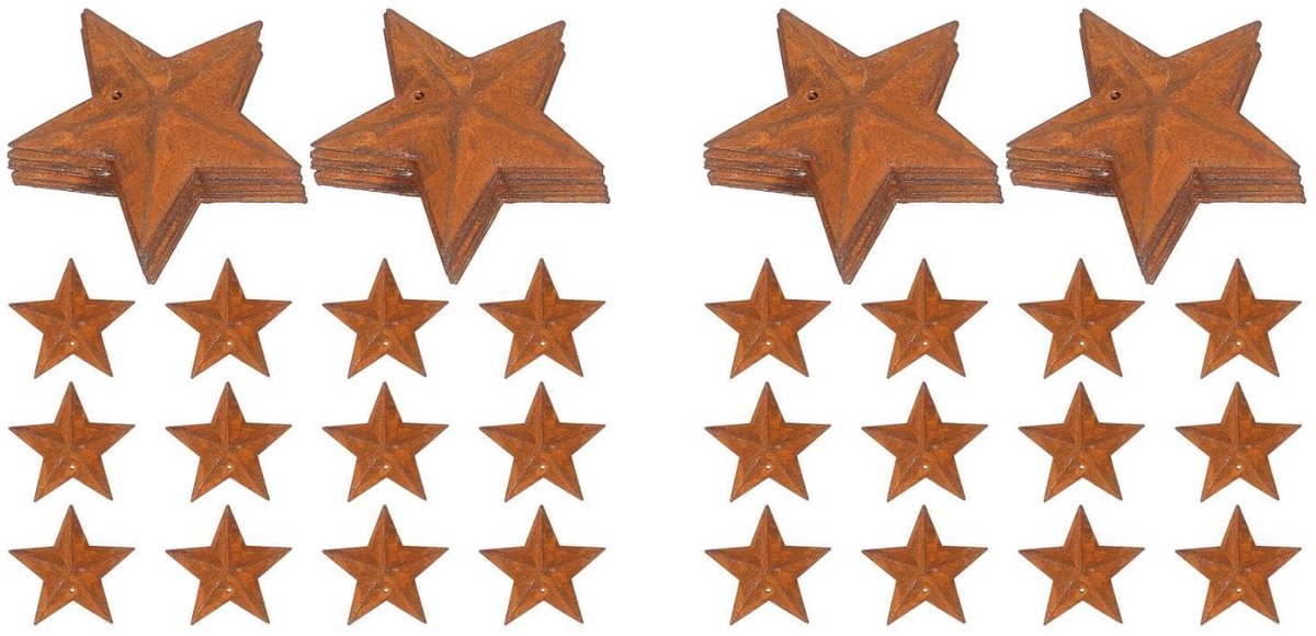 Dailygoods- Metalen Sterren 60 Stuks - Kleine Miniaturen - Vintage Decoratie - Rustieke Accenten - Kerst/Halloween - Klassiek Ontwerp - Decoratiesterren