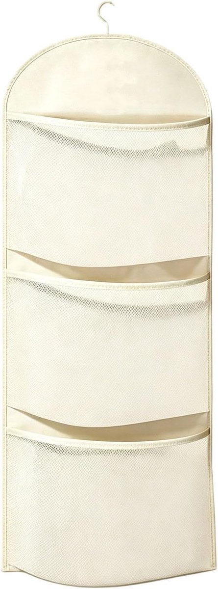 Kast hangorganizer - Opberger met hanger - Kleding opbergen - 3 lagen mesh - 73x40cm - Grijs