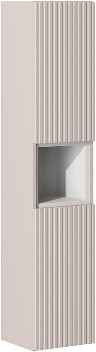 Badkamerkast - Hoge kast - Opbergen - Soft-close deuren - 30x140x30 cm - Wit