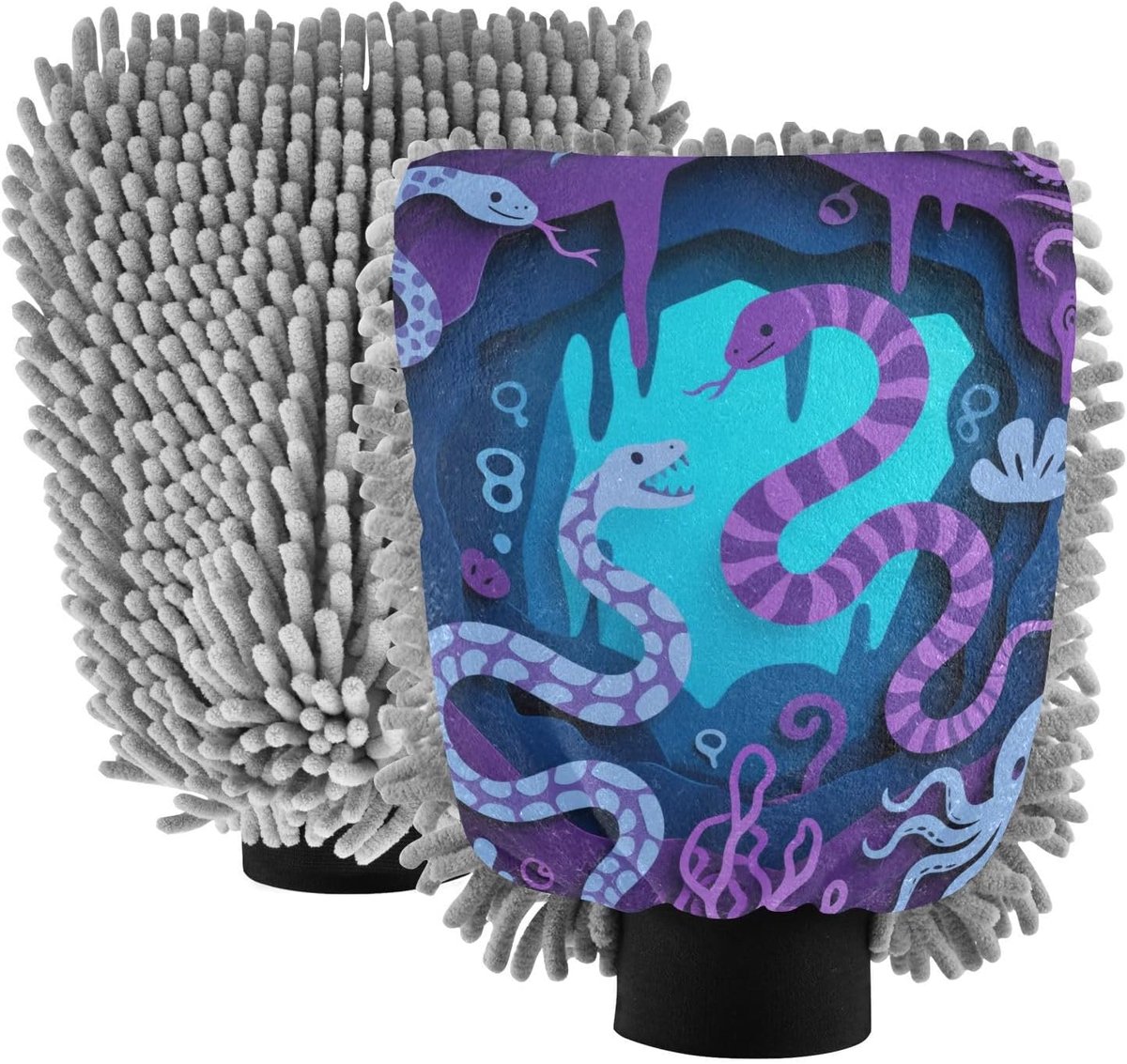 Washandschoen Microfiber - Auto Spons - Auto Reinigen - Pluisvrij Krasvrij - Maat L 20x30cm - Paars