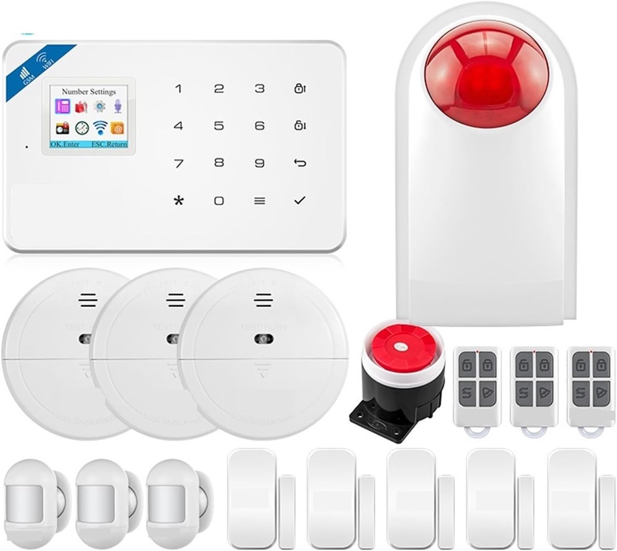 Alarmsysteem - Inbraakbeveiliging - Huis Beveiligen - App Bediening - KIT 2 - Zwart