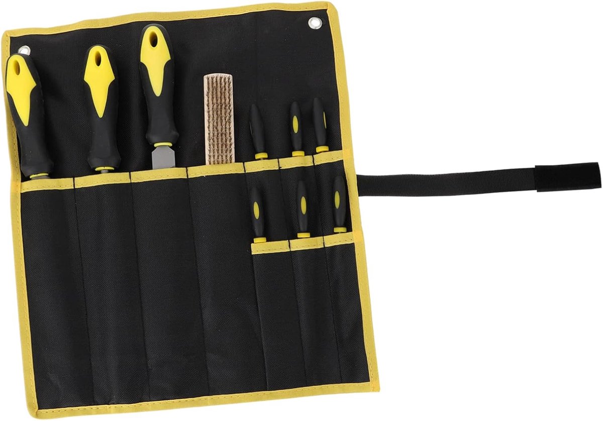 Metaalvijlenset - Polijstgereedschap - Houtbewerking - Antislip handvat - 10 stuks - Zwart