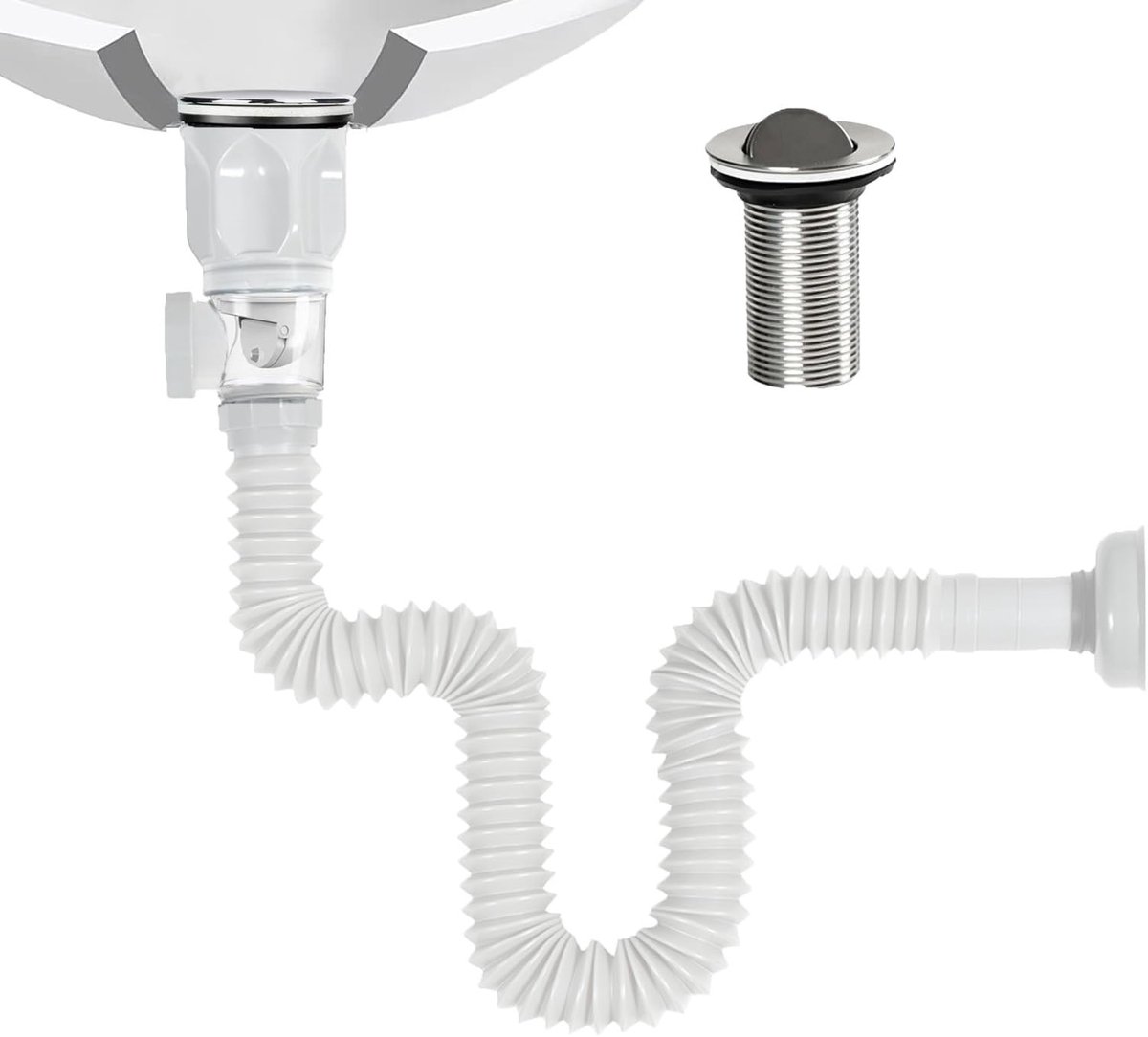 Dailygoods - Wastafelset met Flexibele Afvoerslang en Anti-Verstopping