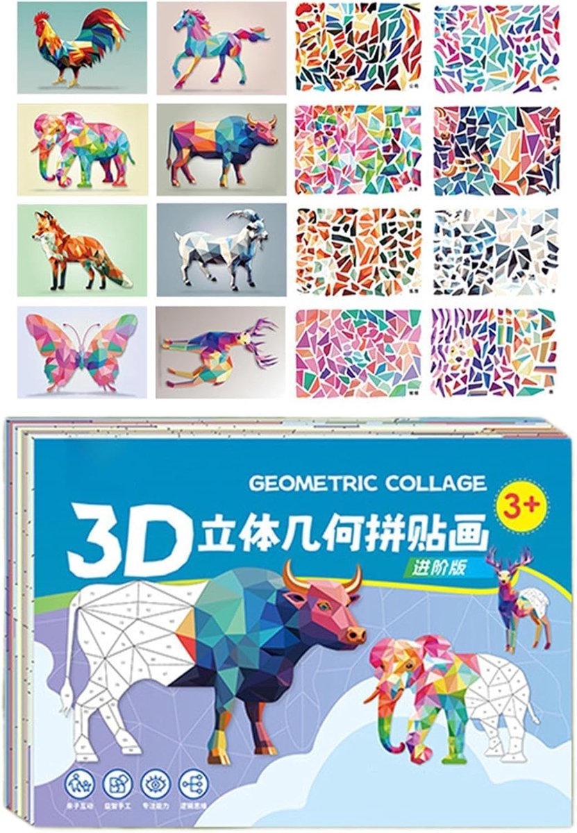 Collage Kit - Papier Puzzel - Creatief Knutselen - Ondersteunt Cognitieve Groei - 27 x 19 cm - B