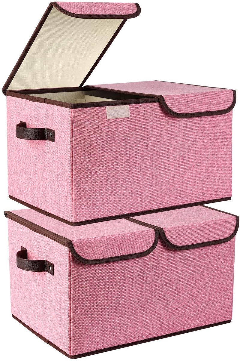 Dailygoods- Opbergdoos 30 l - Opbergdozen - Opvouwbaar - Met scheidingswand - 2-delig - Voor kleding/speelgoed/boeken - Opbergmand
