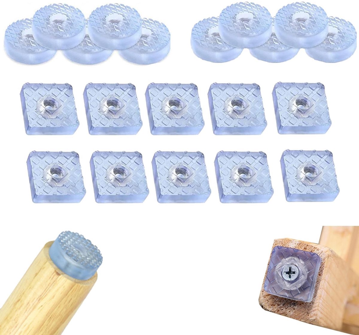 Dailygoods- Rubberen Voetjes 20 Stuks - Schroefbare Voetjes - Meubel