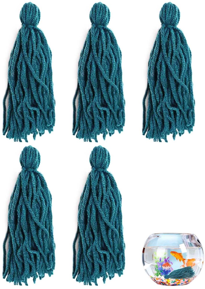 Dailygoods- Aquariumplanten Paaimop - Decoratie - Geschikt voor Maanvissen - Verhoogt Paaien - Gemaakt van Garen - Veilig voor Garnalen