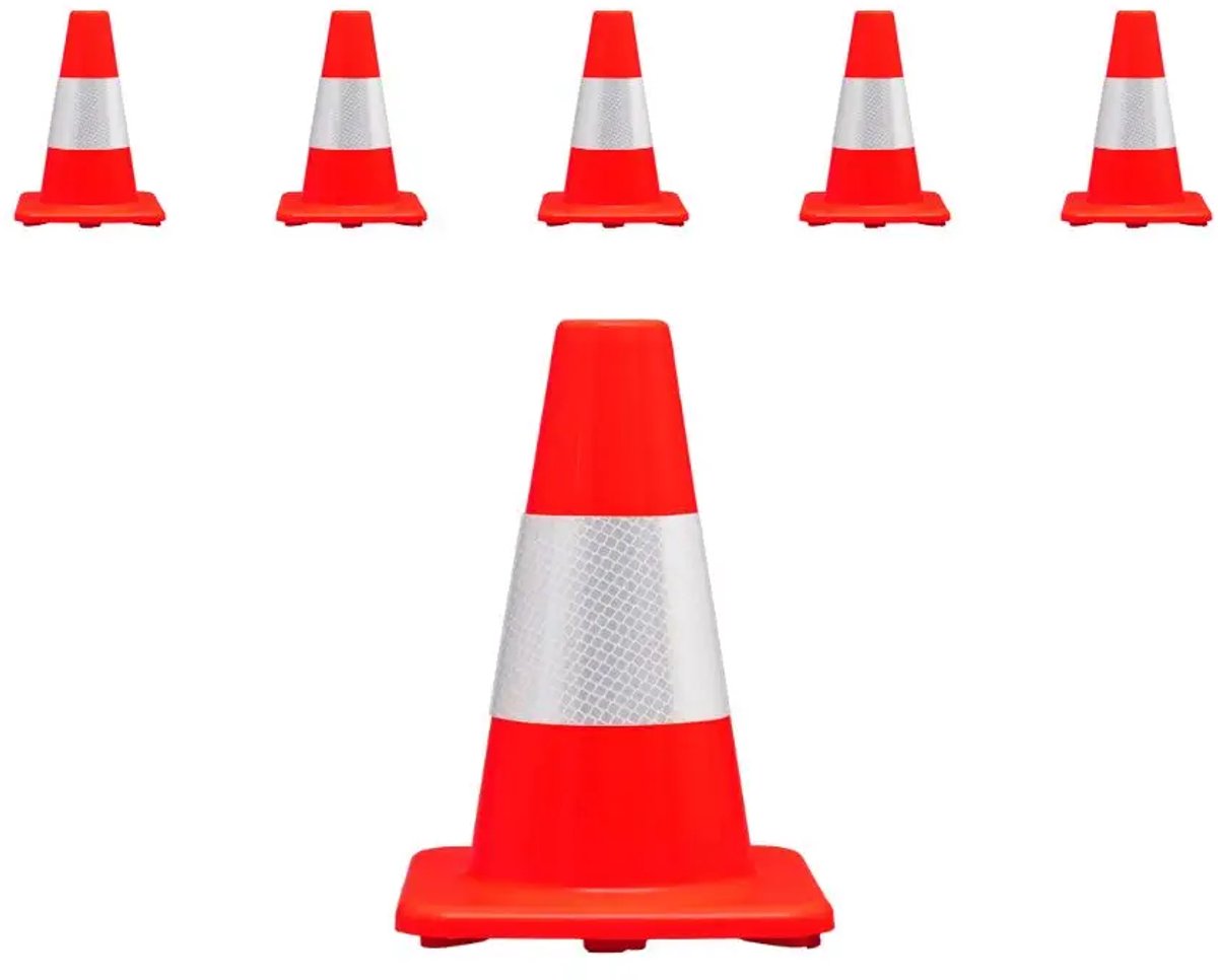 Ri-Traffic basic verkeerskegel - reflectieklasse 1 | 30 cm | 5 stuks