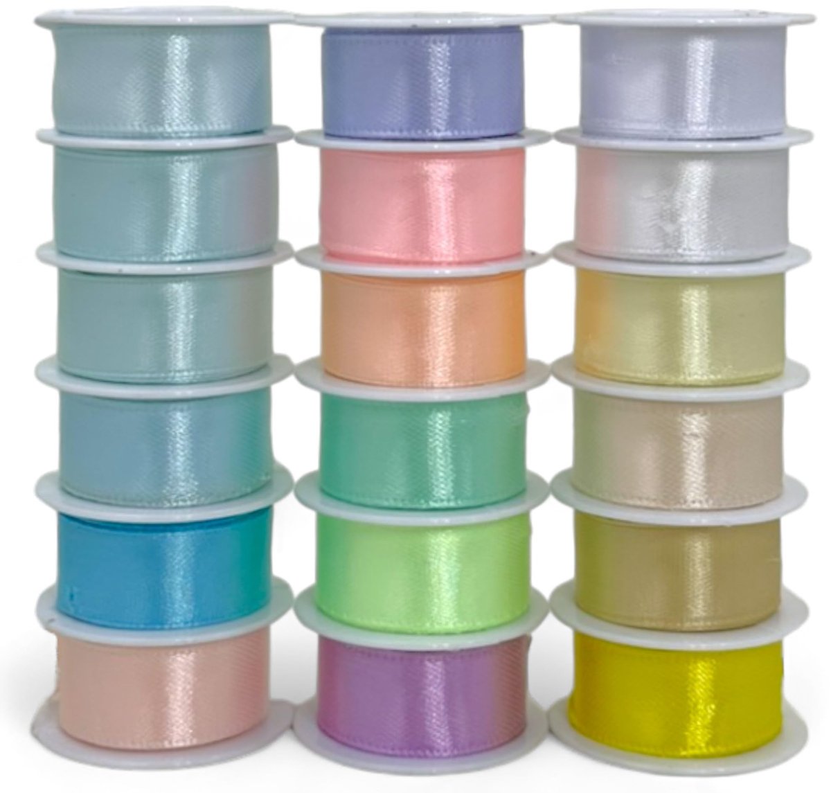 Dailygoods- Cadeaulinten 18 Rollen - 2 m per Rol - 1,5 cm Breed - 100% Polyester - Veelzijdig Inzetbaar - Creatieve Decoratie en Geschenken - Decoratielinten