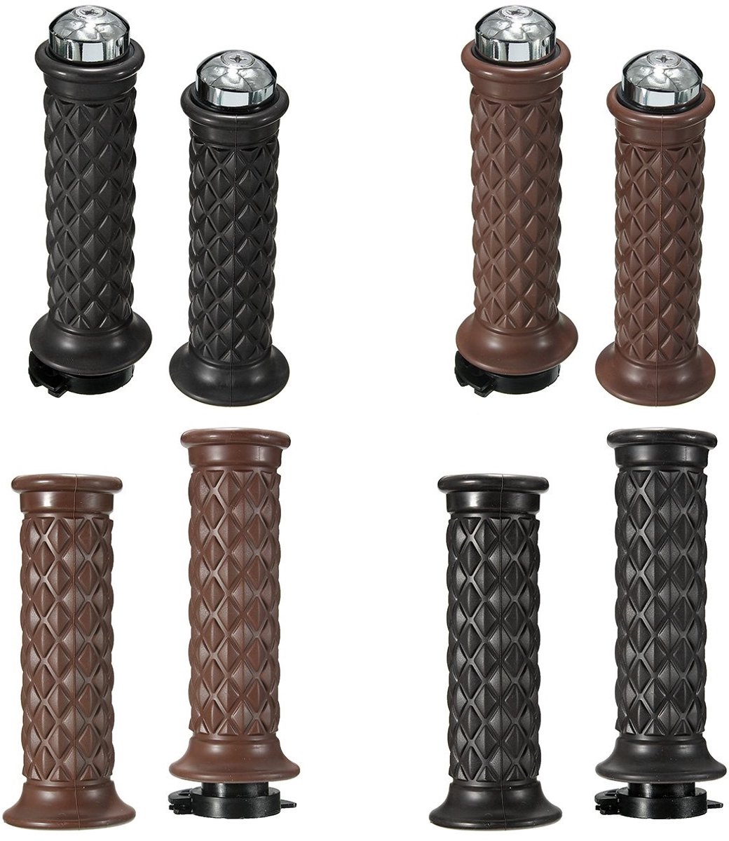 Dailygoods- Motorstuur Vintage Cafe Racer - Handvatten - Aluminium/Siliconen - Comfortabele Grip - Duurzaam - Geschikt voor Lange Rit