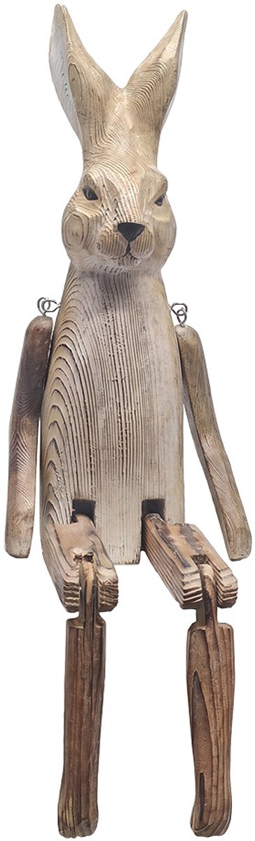 Clayre & Eef Beeld Konijn Bruin Hout