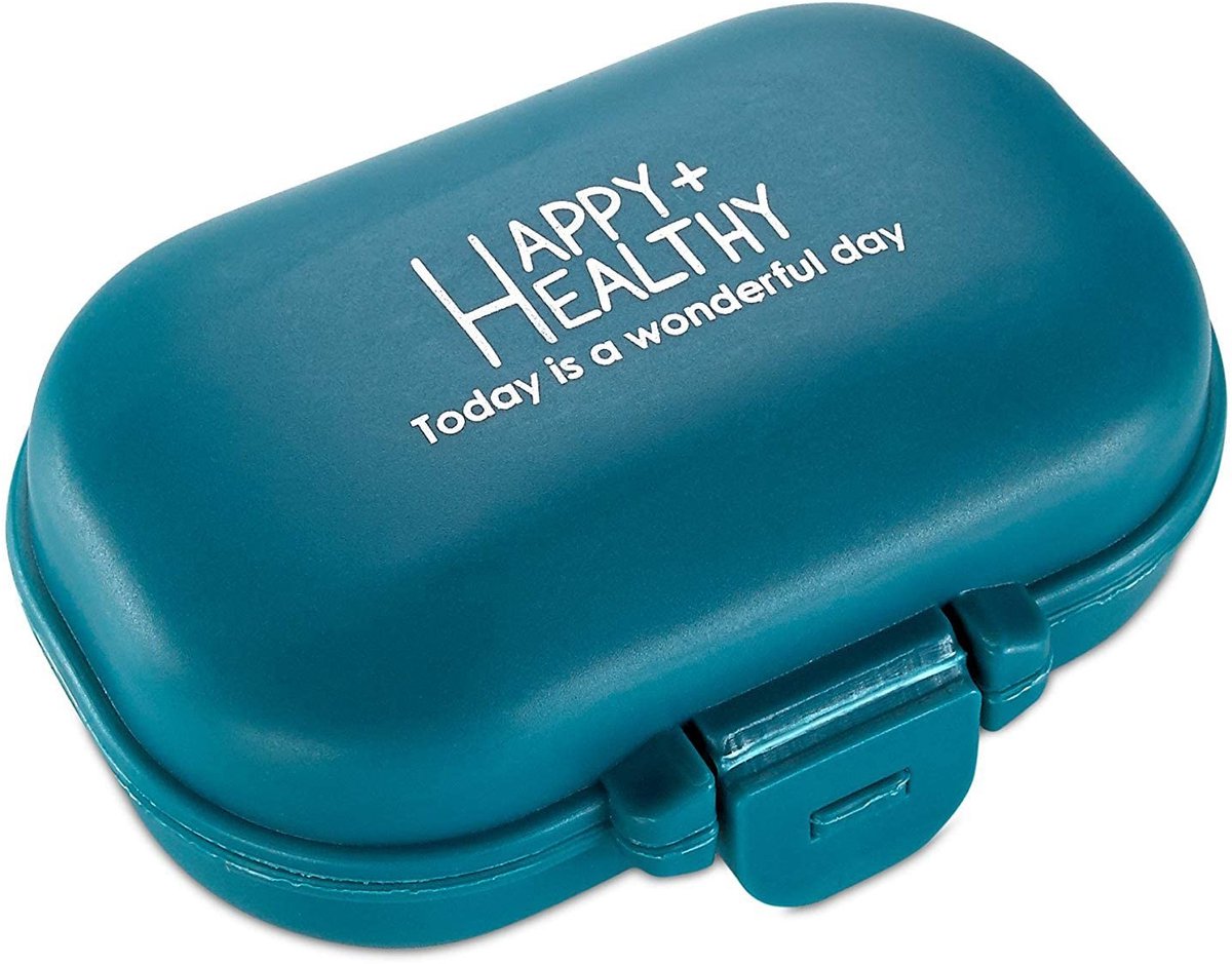 Dailygoods- Pillendoos 4 Compartimenten - Reispillendraagtas - Pillendoos voor 25 Pillen - Draagbare Organizer - Ruimtebesparend Ontwerp - Geschikt voor Medicatie
