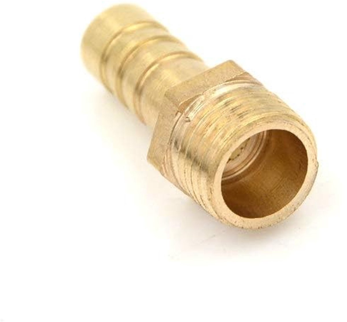 Dailygoods- Fitting Mannelijk BSP Schroefdraad - Slangconnector - Messing - 1/8 inch - 6 mm - Geschikt voor Lucht/Water/Gas
