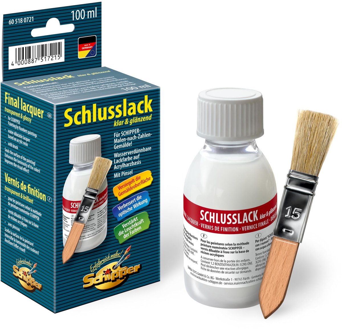 Dailygoods- Slotlak Helder en Glanzend - Vernis Acrylverf - Verzegelt Oppervlak - Versterkt Helderheid - 100 ml - Waterverdunbaar