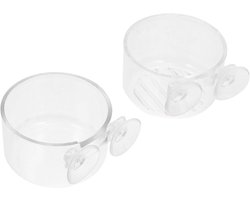 Voerbakjes Aquarium - Vis Voeder - Vis Voeren - Dubbel Gebruik - 2 Stuks - Wit