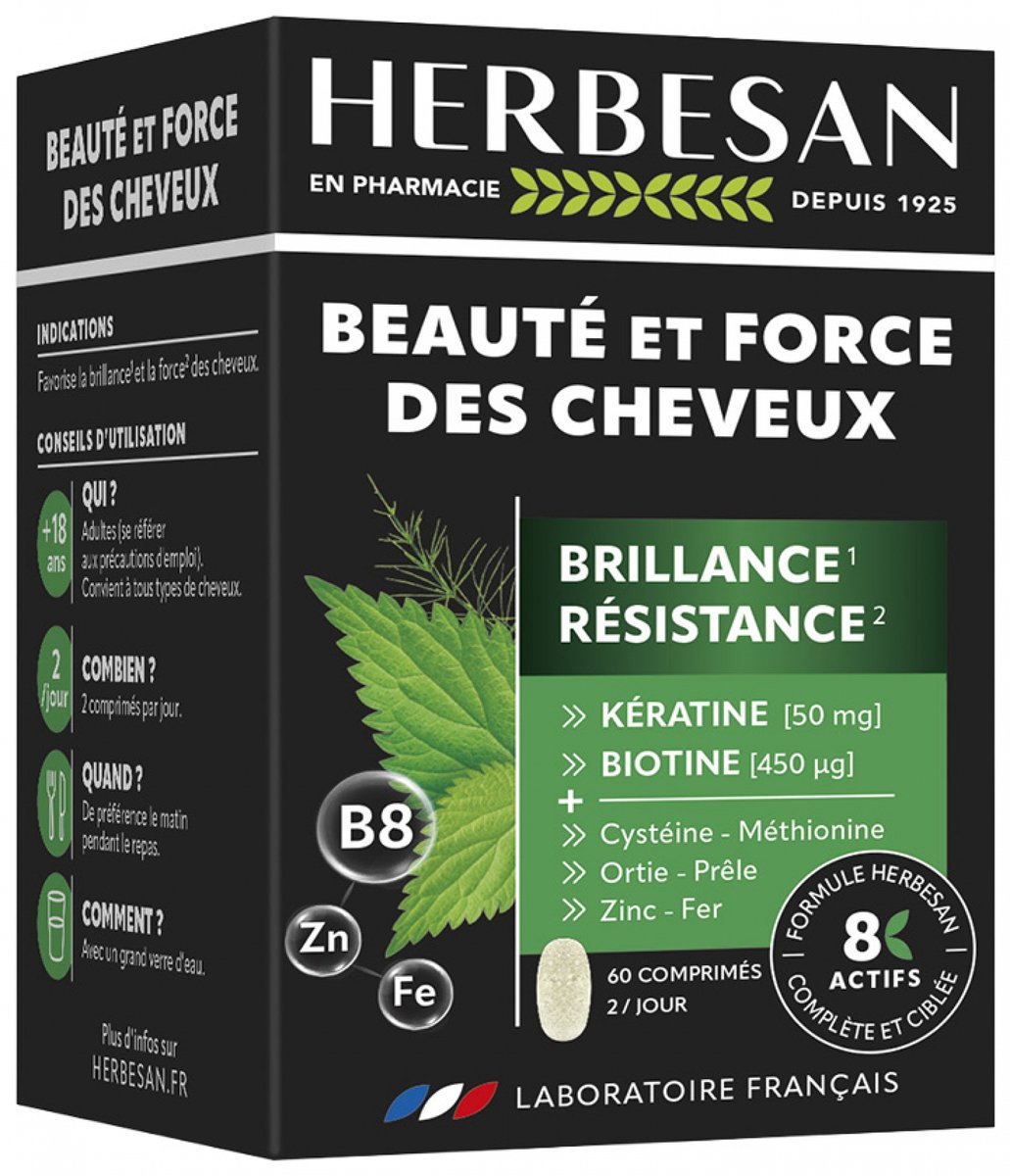 Herbesan Beauté & Force des Cheveux Brillance Résistance 60 Tabletten