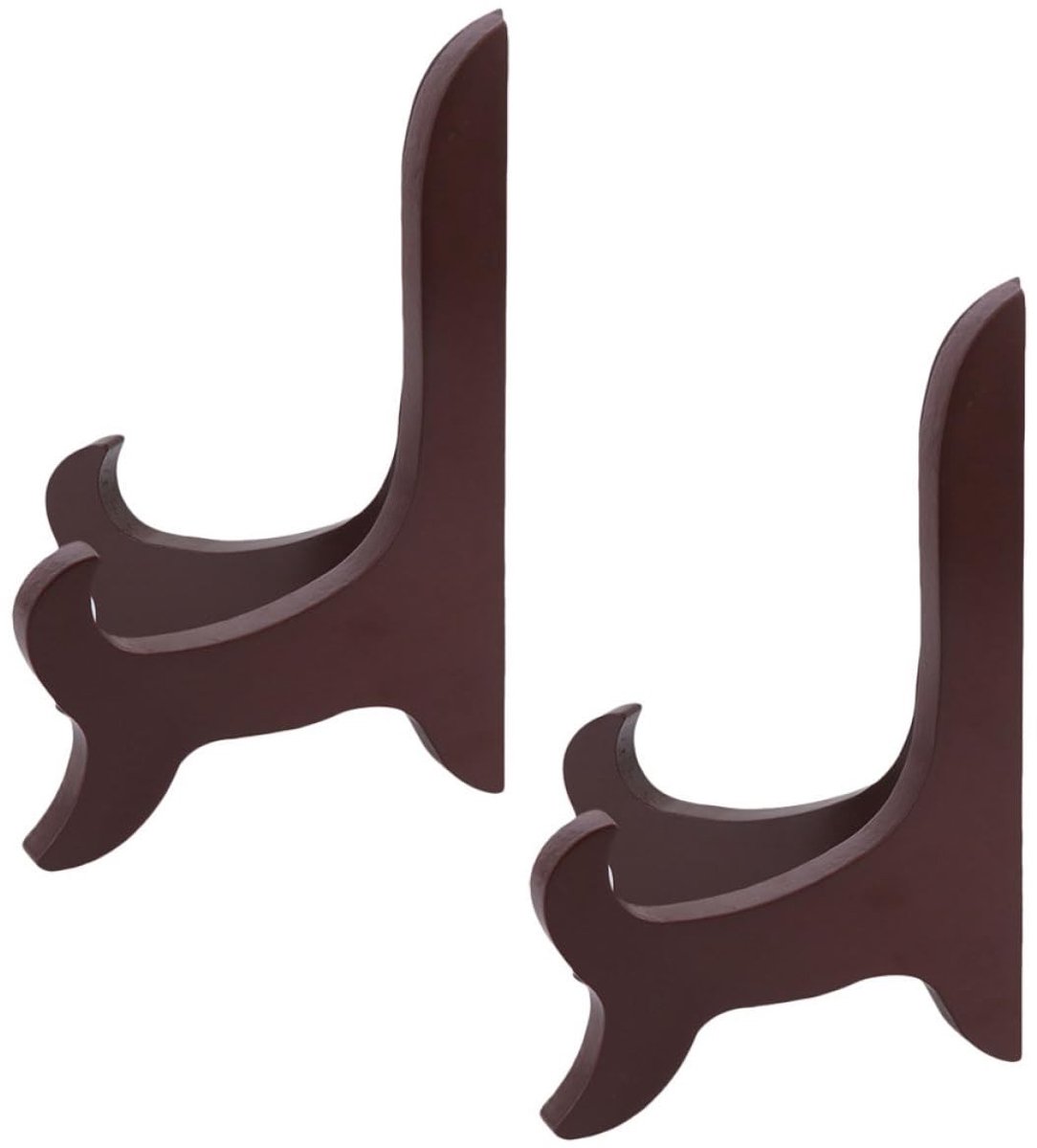 Dailygoods- Bordenstandaard Houten - 2 Stuks - Presentatiestandaard - Geschikt voor Borden Ø 10-15 cm - Stabiele Tafelstandaard - Afmetingen 13x8,5 cm