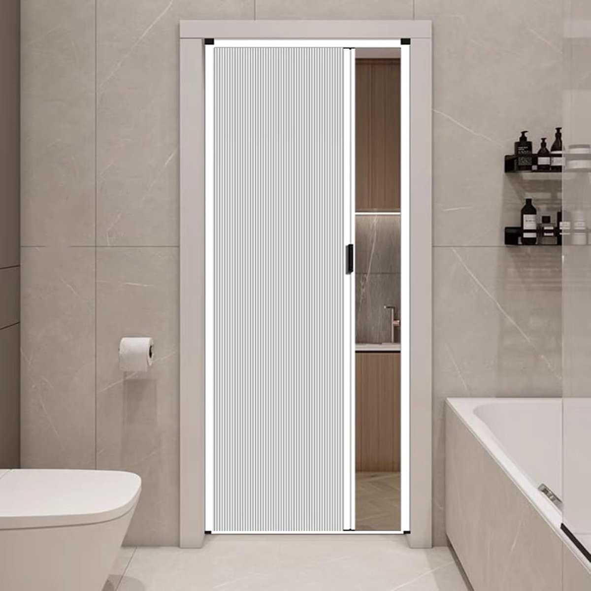 Vouwdeuren - Privacy deur - Ruimte verdelen - Installatie zonder boren - 34x80 inch - Wit