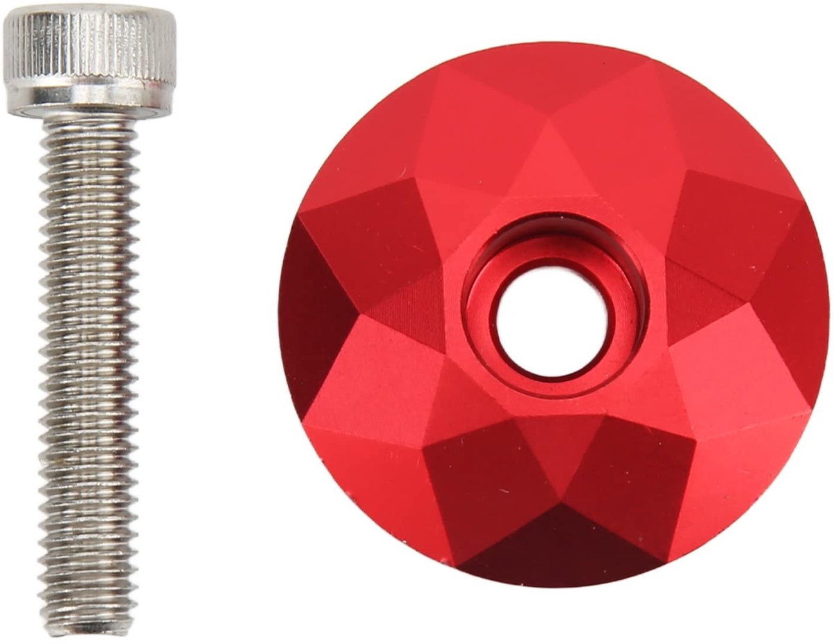 Dailygoods - Fietsheadset Bovenkap - Aluminium Stuurpen Bovenkap - Verbeterde duurzaamheid - Rood - Geschikt voor de meeste fietsen - Uniek uiterlijk