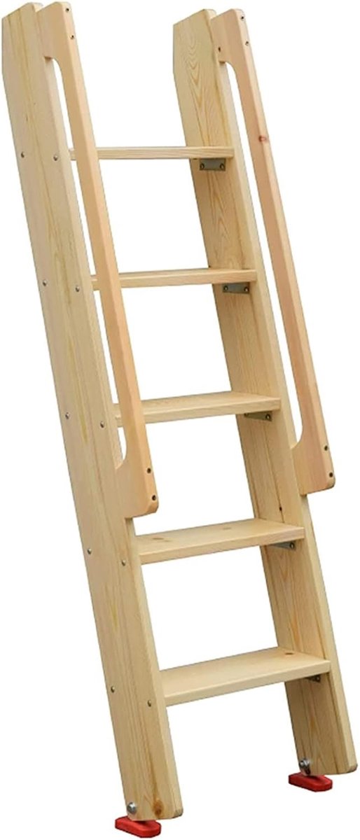 Houten Bedladder - Stapelbed Ladder - Veilig Instappen - Stevige Houten Constructie - 150 cm - Houtkleur