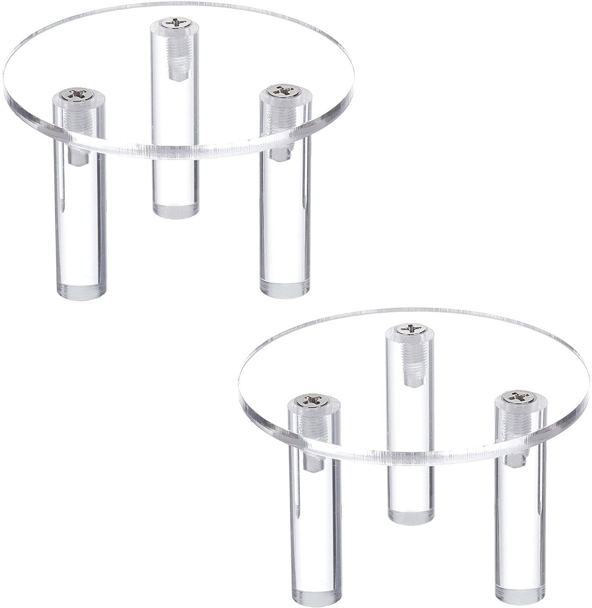 Dailygoods- Sieraden Display - 2 Sets Transparante Acryl Houder - Decoratieve Display Sokkels - Ringen/Oorbellen Organizer - 80 mm Diameter - Eenvoudig te Installeren - Displaystand