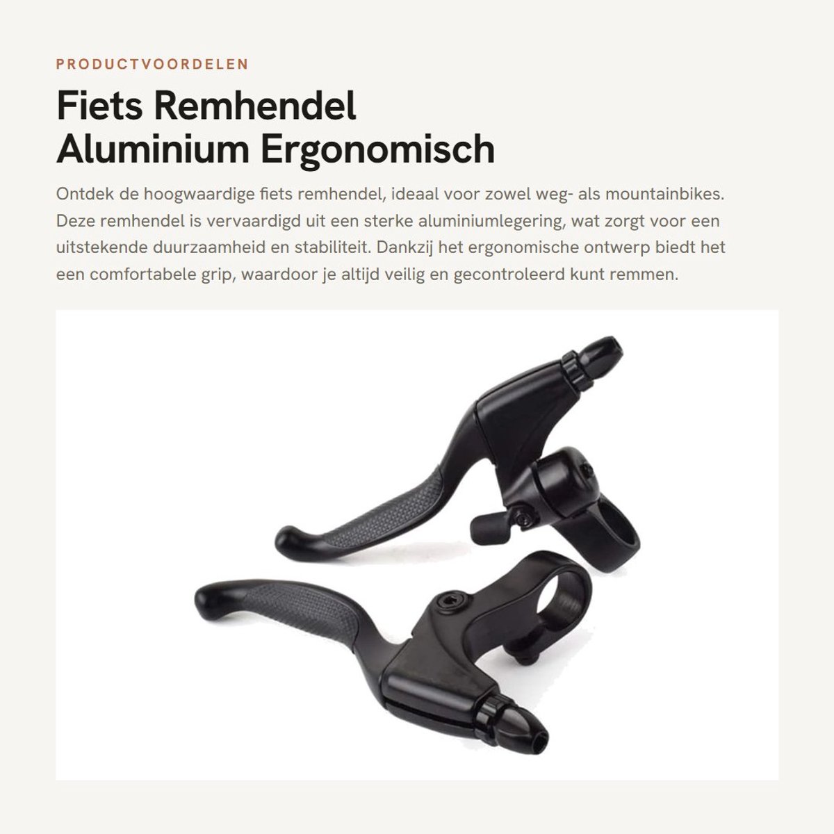 Dailygoods- Remhendel Aluminium - Universele Remhendel - Ergonomisch Ontwerp - Corrosiebestendig - Stevig en Duurzaam - Geschikt voor Mountainbikes - Fietsrem