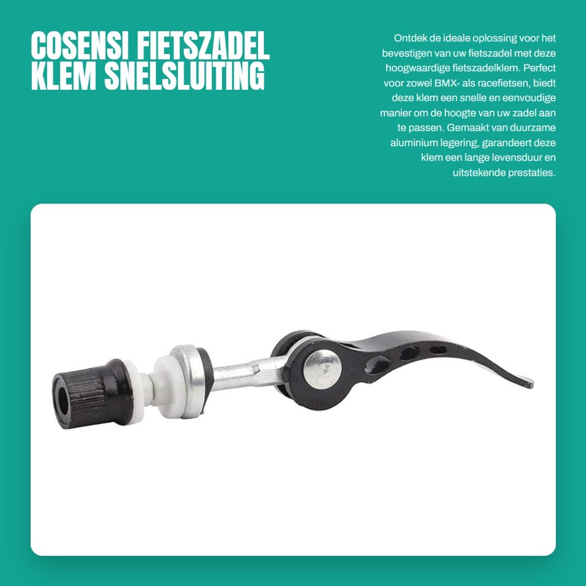 Dailygoods- Zadelpenklem Aluminium - Verstelbaar - Snelle Montage - Lichtgewicht - Duurzaam - Geschikt voor BMX/Racefiets - Zadelpen