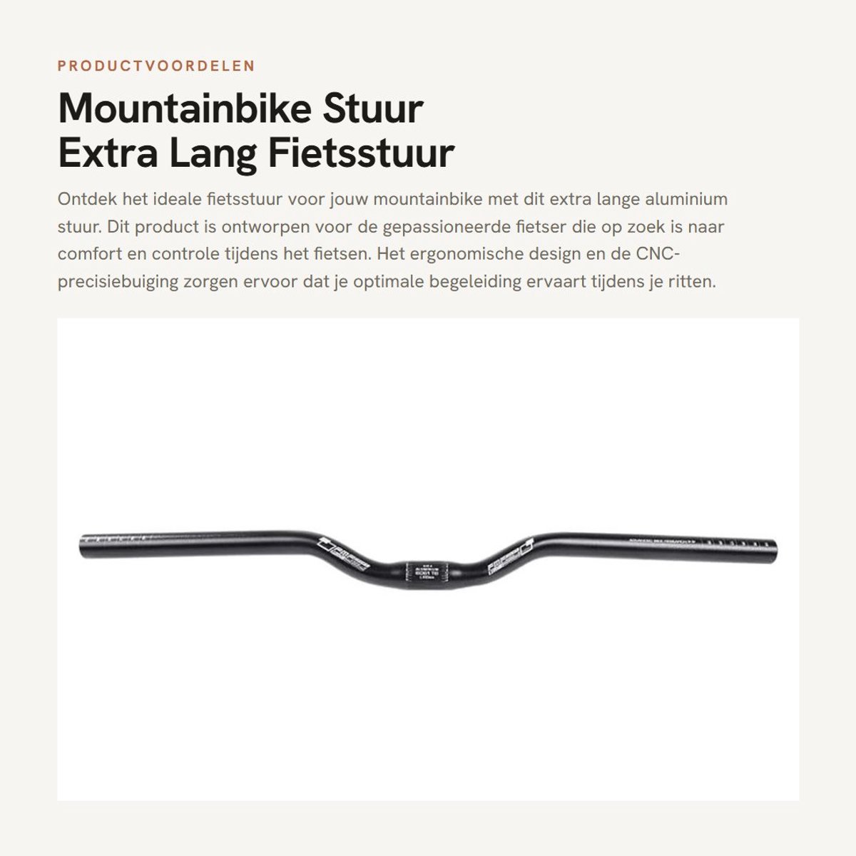 Dailygoods- Fietsstuur Ergonomisch Design - Aluminium Stuur - Lichtgewicht - Schokbestendig - CNC-Precisiebuiging - Duurzaam en Sterk