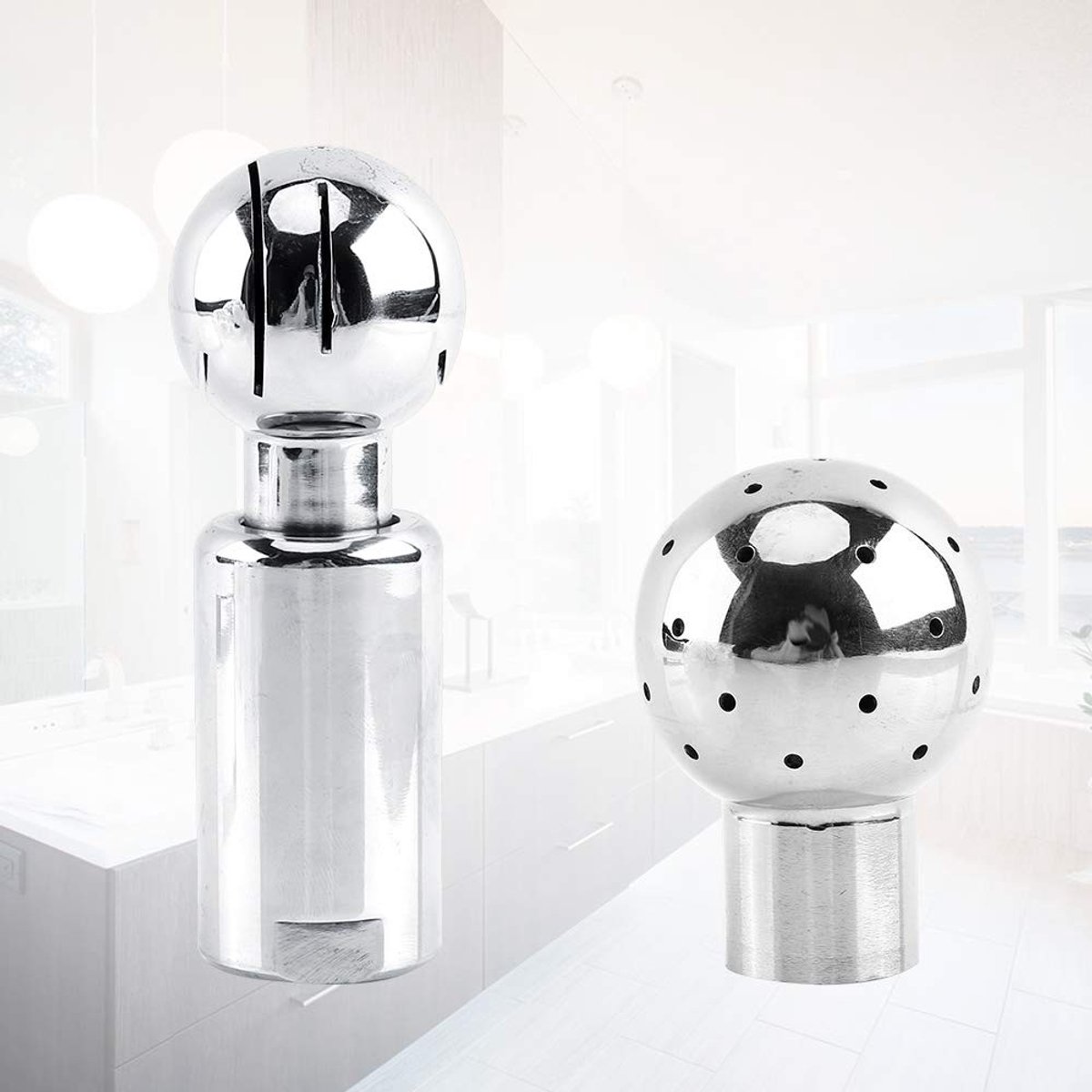 Dailygoods- Reinigingsbal - Zelfreinigend - Roterend mondstuk - Roestvrij staal - 15L/min stroom - Voor tanks en vaten - Spuitmond