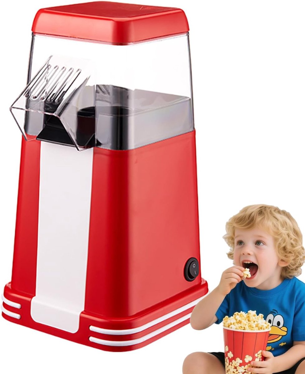Popcorn Machine - Snack Maker - Thuis Films Kijken - Hete Lucht Technologie - Compact Formaat - Wit