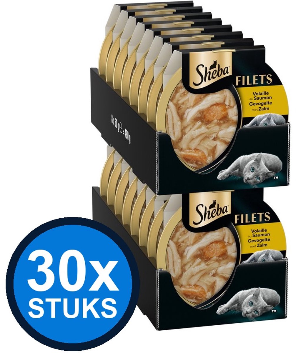Sheba Sheba - Filets Gevogelte & Zalm - Kattenvoer Natvoer - 60g