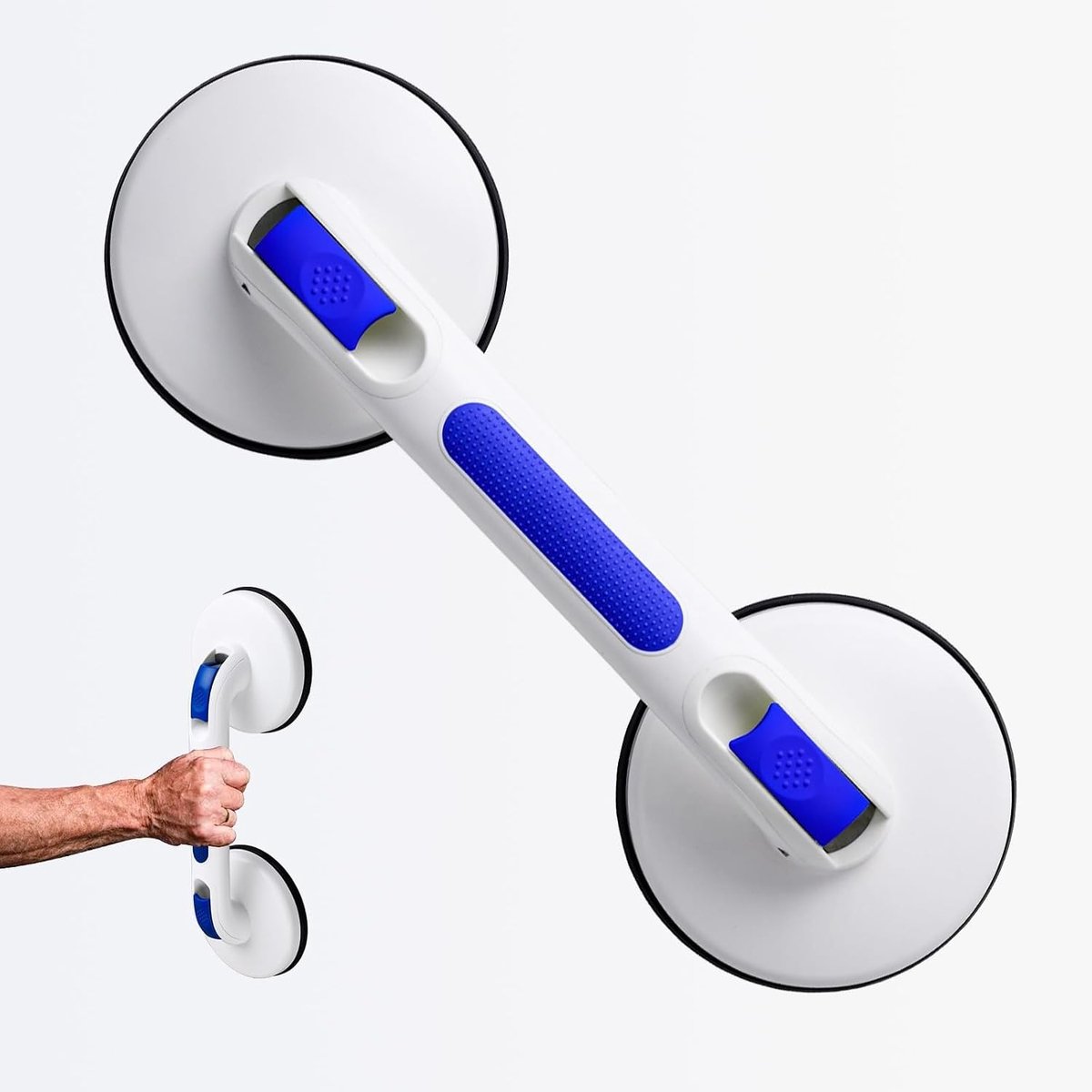 Douchehandvat - Badkamergreep - Veiligheid Ondersteuning - Draagbaar en Verwijderbaar - 2 Stuks - Blauw