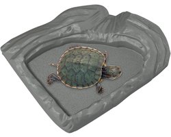 Reptielen Waterbak - Voerbak Terrarium - Verblijf Inrichten - Realistische Rotslook - 17.6 cm - Lichtbruin