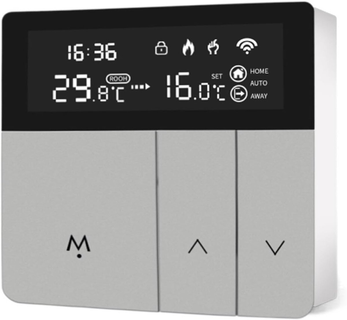 Slimme Thermostaat - Temperatuurregelaar App - Energie Besparen - Wekelijks Programmeerbaar - 16A Elektrische Verwarming - Zilver